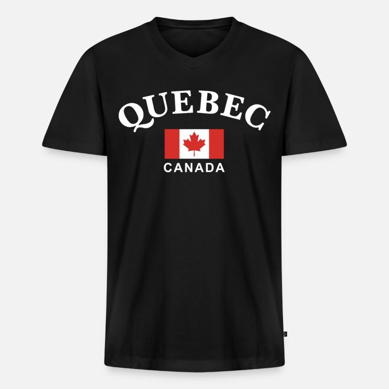 Quebec, Kanada - Männer Premium Bio T-Shirt mit V-Ausschnitt - Schwarz