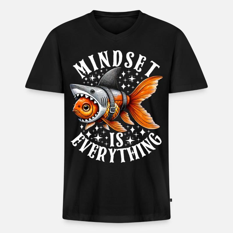 Mindset Is Everything Motivational Inspirational - Männer Premium Bio T-Shirt mit V-Ausschnitt - Schwarz