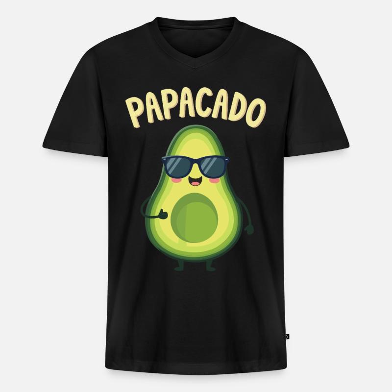 Werdender Papa & Vater, Papacado, Schwangerschaft - Männer Premium Bio T-Shirt mit V-Ausschnitt - Schwarz