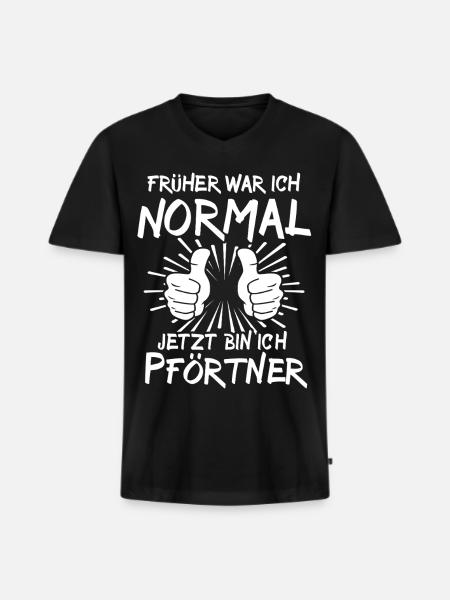 Pförtner - Männer Premium Bio T-Shirt mit V-Ausschnitt - Schwarz