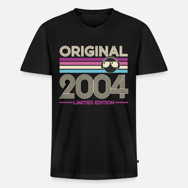 Original 2004 Limited Edition Retro - Männer Premium Bio T-Shirt mit V-Ausschnitt - Schwarz