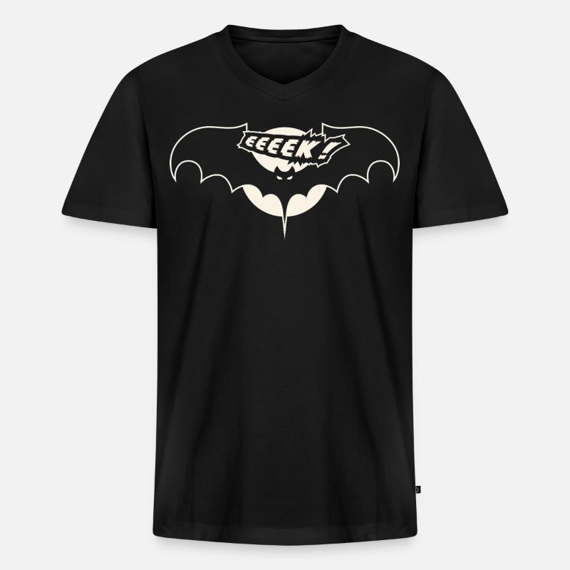 creepy cute bat - Männer Premium Bio T-Shirt mit V-Ausschnitt - Schwarz
