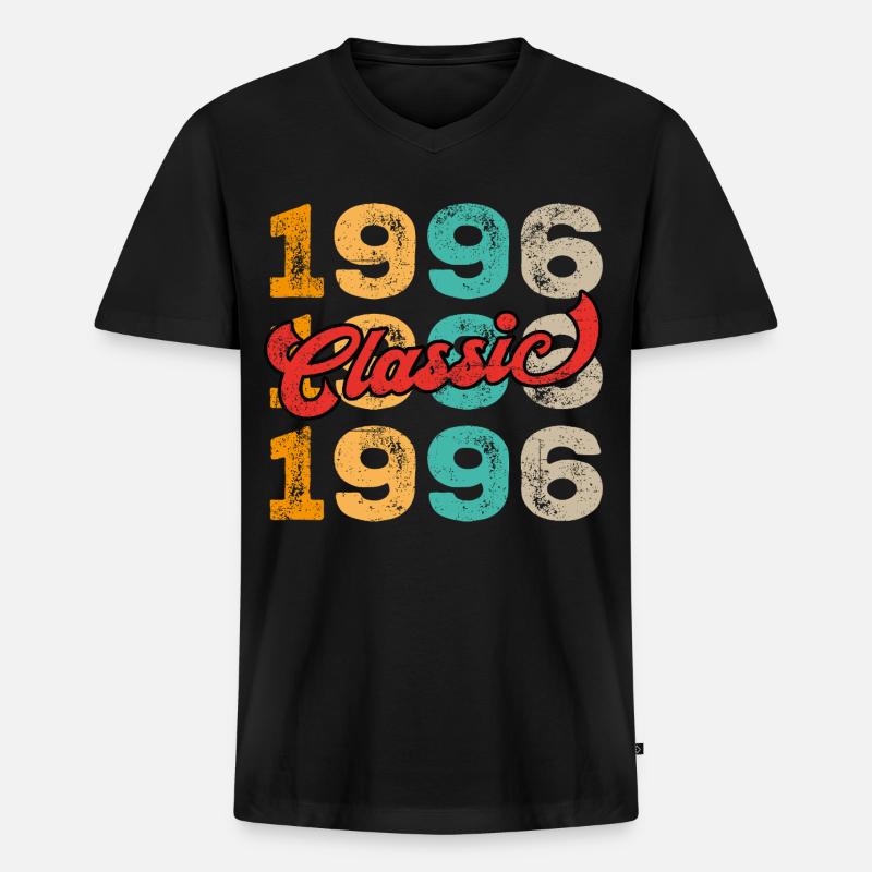Classic 1996 - Männer Premium Bio T-Shirt mit V-Ausschnitt - Schwarz