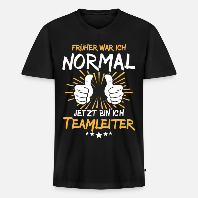 Teamleiter Spruch - Männer Premium Bio T-Shirt mit V-Ausschnitt - Schwarz