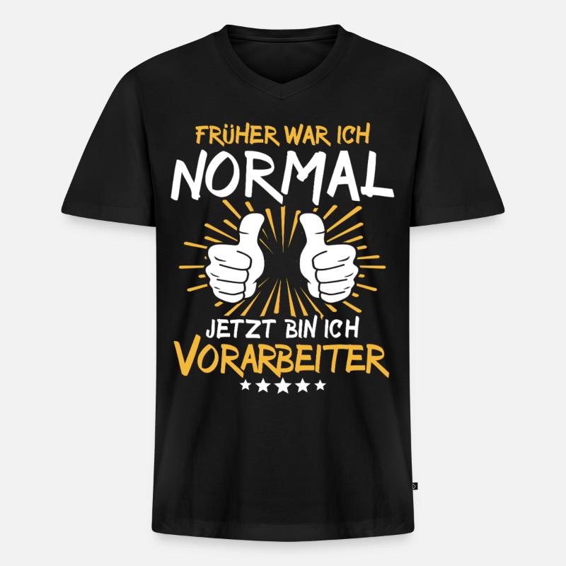 Vorarbeiter Spruch - Männer Premium Bio T-Shirt mit V-Ausschnitt - Schwarz