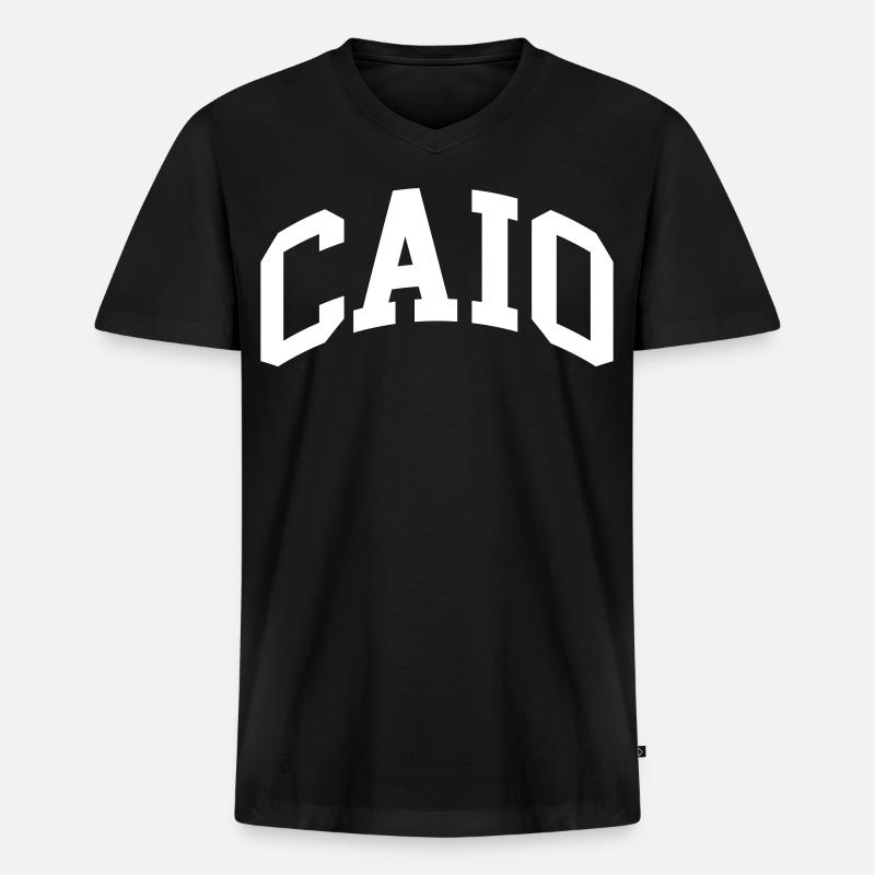 Caio - Männer Premium Bio T-Shirt mit V-Ausschnitt - Schwarz