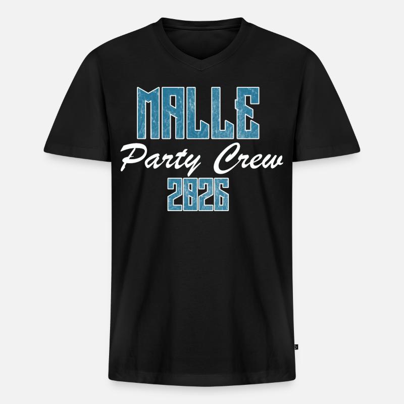 Mallorca, Party Crew - Männer Premium Bio T-Shirt mit V-Ausschnitt - Schwarz