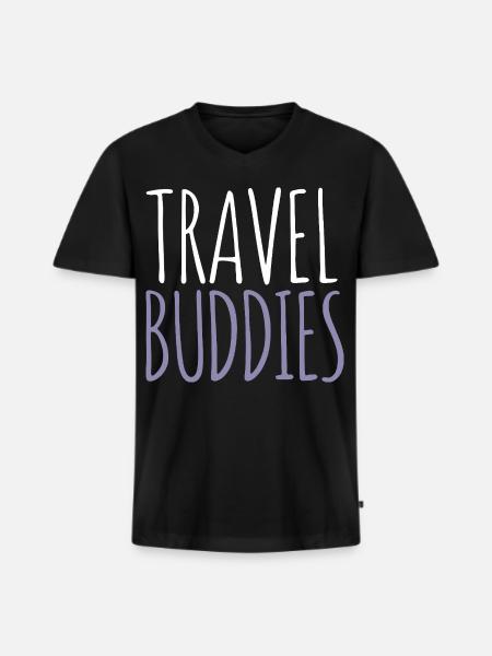 Reisebegleiter - Männer Premium Bio T-Shirt mit V-Ausschnitt - Schwarz