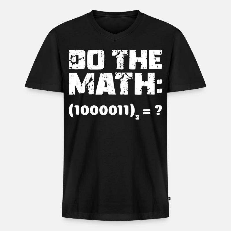 Do The Math Binary System - Men's Premium Organic T-shirt with V-neck - black