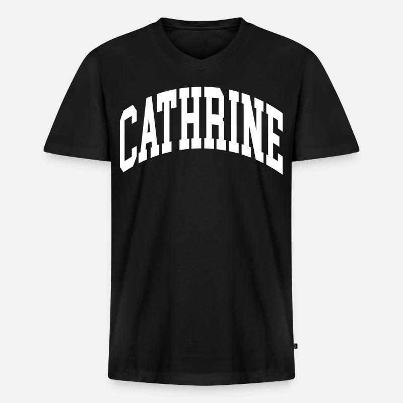 Cathrine - Männer Premium Bio T-Shirt mit V-Ausschnitt - Schwarz