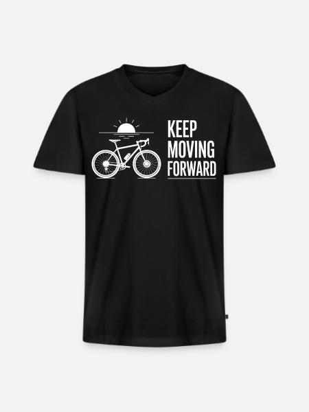 Cycling Forward Sunrise - Men's Premium Organic T-shirt with V-neck - black