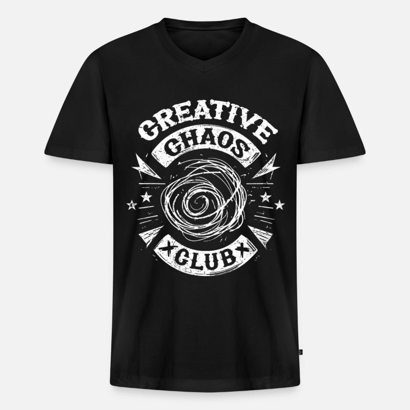Scribble Kritzeln Zeichnung - Männer Premium Bio T-Shirt mit V-Ausschnitt - Schwarz