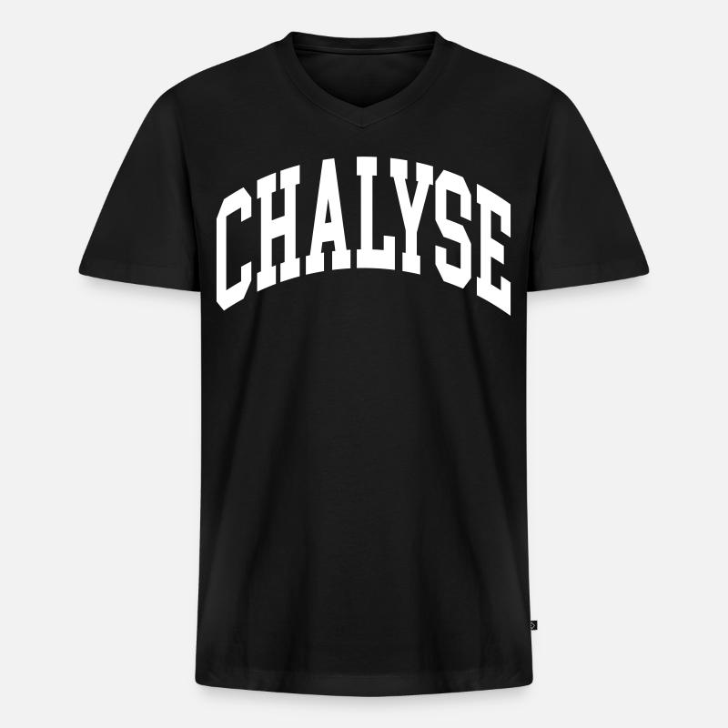 Chalyse - Männer Premium Bio T-Shirt mit V-Ausschnitt - Schwarz