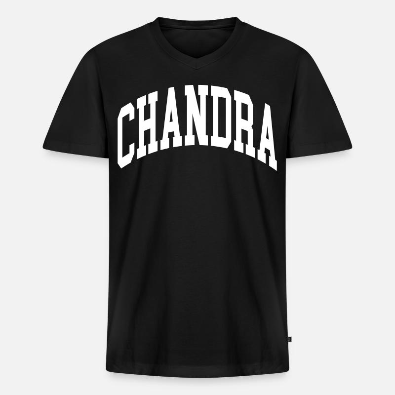 Chandra - Männer Premium Bio T-Shirt mit V-Ausschnitt - Schwarz