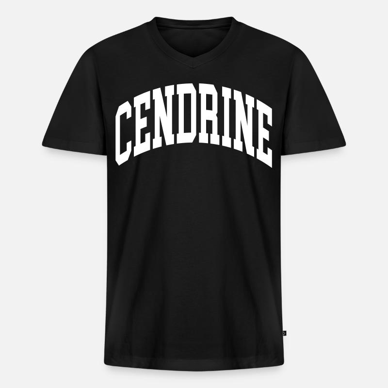 Cendrine - Männer Premium Bio T-Shirt mit V-Ausschnitt - Schwarz
