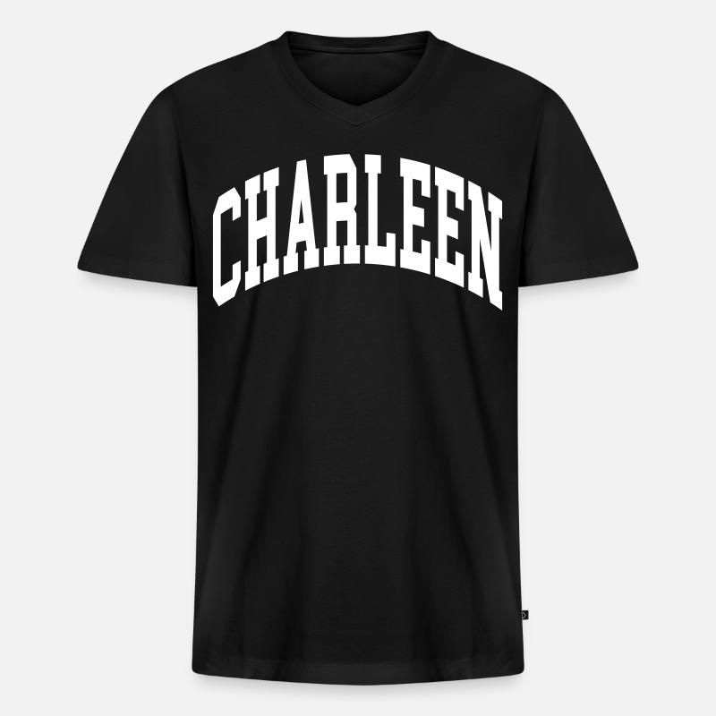 Charleen - Männer Premium Bio T-Shirt mit V-Ausschnitt - Schwarz