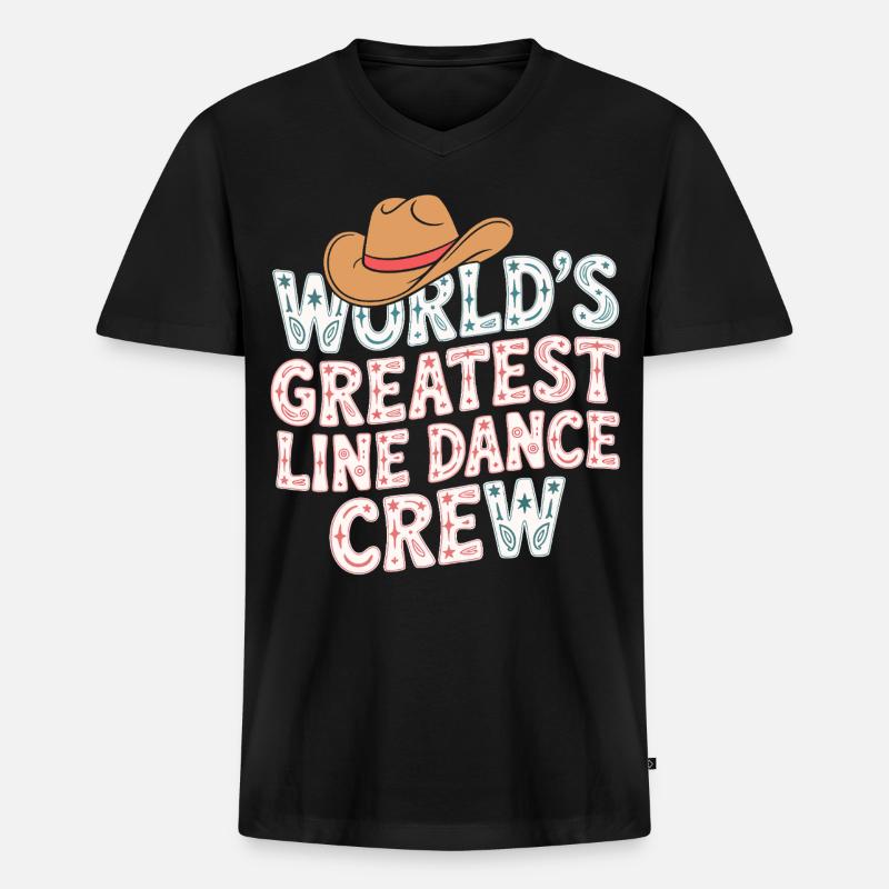 Weltweit Beste Line Dance Crew - Männer Premium Bio T-Shirt mit V-Ausschnitt - Schwarz