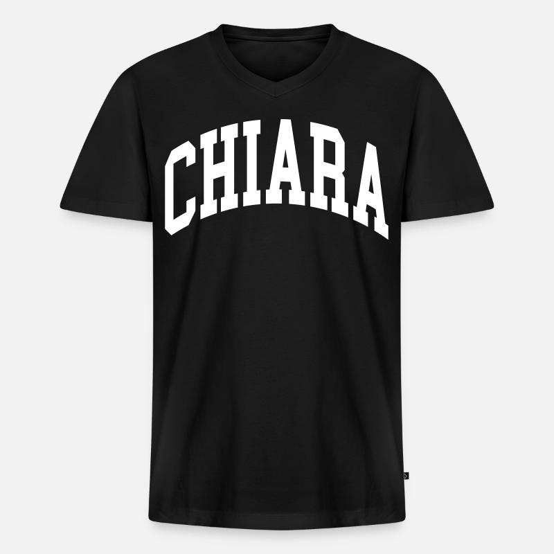 Chiara - Männer Premium Bio T-Shirt mit V-Ausschnitt - Schwarz