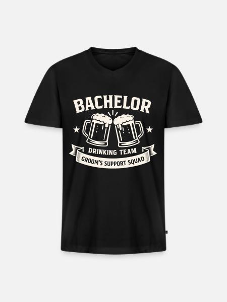 Équipe de Boissons Bachelor - Équipe de soutien aux mariés JGA - T-shirt encolure en V Premium bio Homme - noir