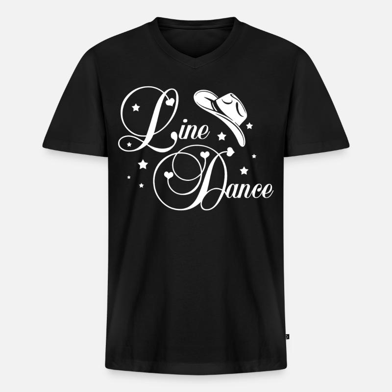 Line Dance Script - Männer Premium Bio T-Shirt mit V-Ausschnitt - Schwarz