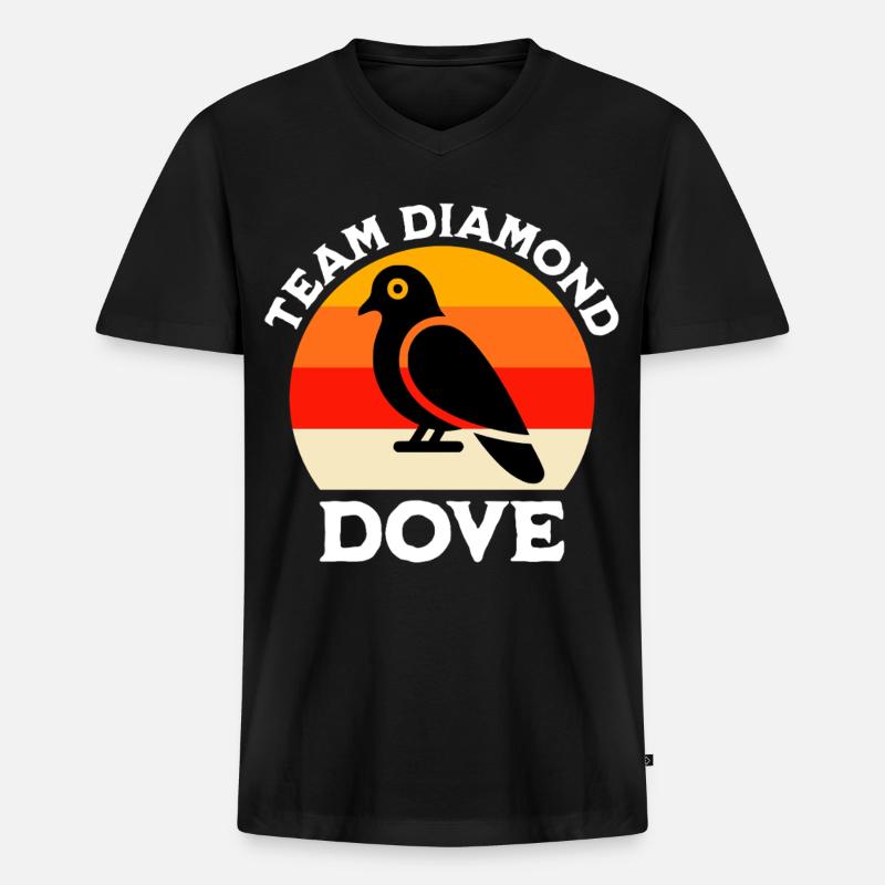 Team Diamanttaube - Männer Premium Bio T-Shirt mit V-Ausschnitt - Schwarz