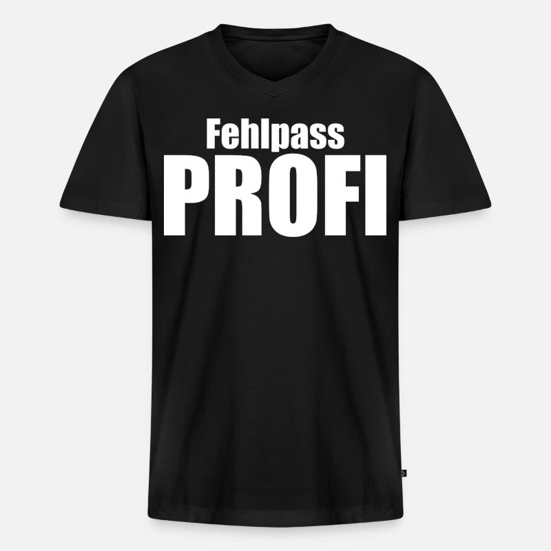 Fehlpass PROFI - Männer Premium Bio T-Shirt mit V-Ausschnitt - Schwarz