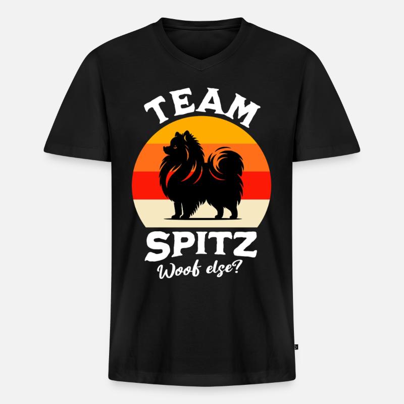 Team Spitz - Männer Premium Bio T-Shirt mit V-Ausschnitt - Schwarz
