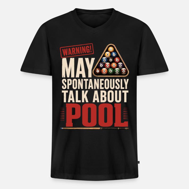 Billard Pool Spruch Shirt - Männer Premium Bio T-Shirt mit V-Ausschnitt - Schwarz