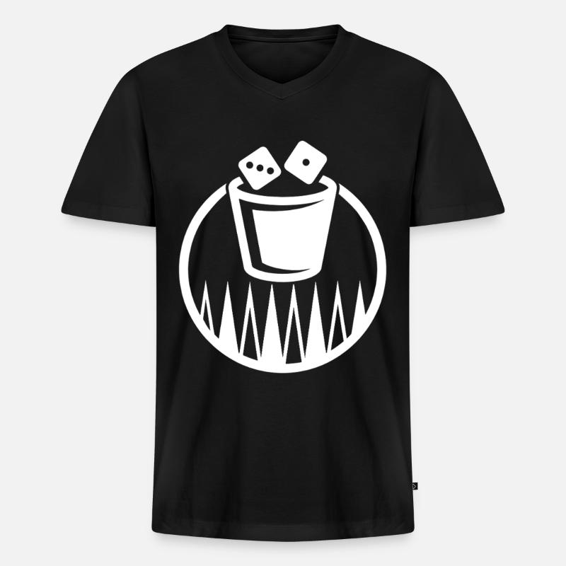 Backgammon | Brettspiel | Geschenk - Männer Premium Bio T-Shirt mit V-Ausschnitt - Schwarz
