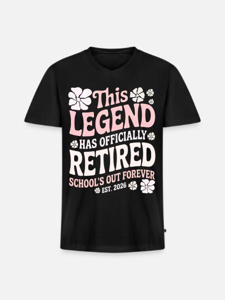 Lehrer-Ruhestandsgeschenke für Lehrer Ruhestand - Männer Premium Bio T-Shirt mit V-Ausschnitt - Schwarz