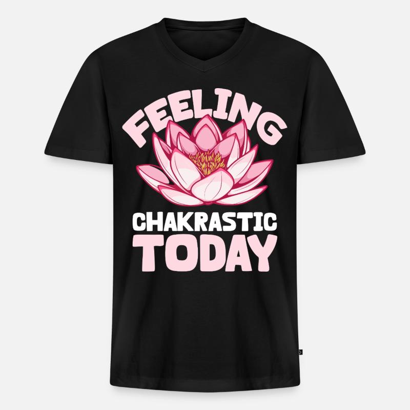 Chakra Feeling - Gute Energie - Männer Premium Bio T-Shirt mit V-Ausschnitt - Schwarz