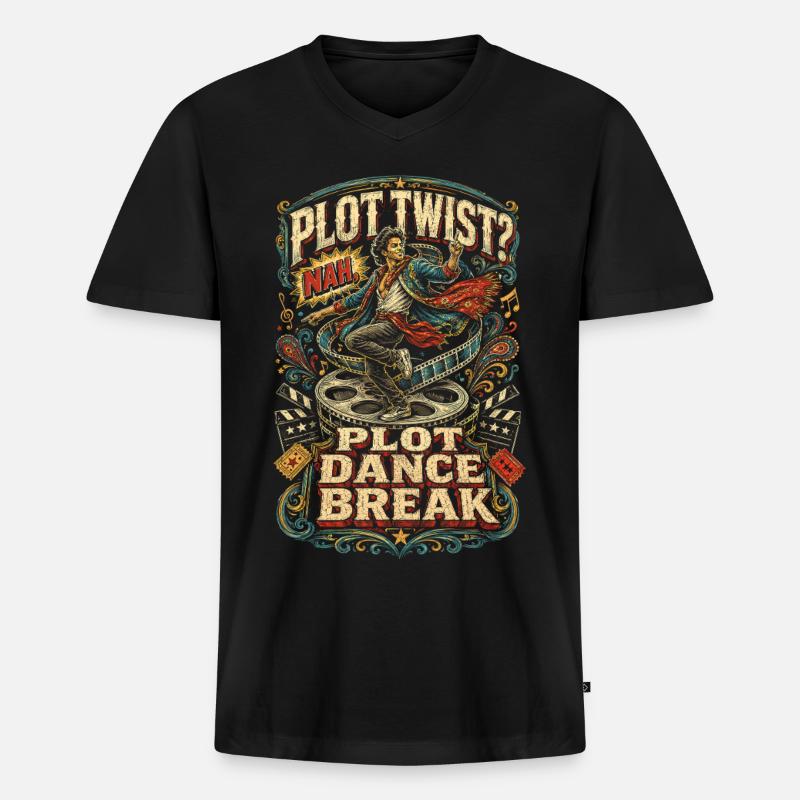 Bollywood Plot Dance Break - Männer Premium Bio T-Shirt mit V-Ausschnitt - Schwarz
