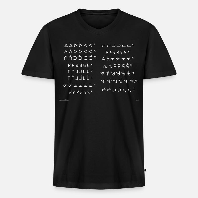 Inuktitut-Silben - Männer Premium Bio T-Shirt mit V-Ausschnitt - Schwarz