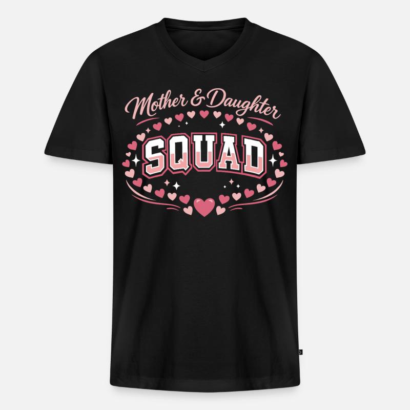 Mutter-Tochter-Trupp | Pink Komplizen Geschenk - Männer Premium Bio T-Shirt mit V-Ausschnitt - Schwarz