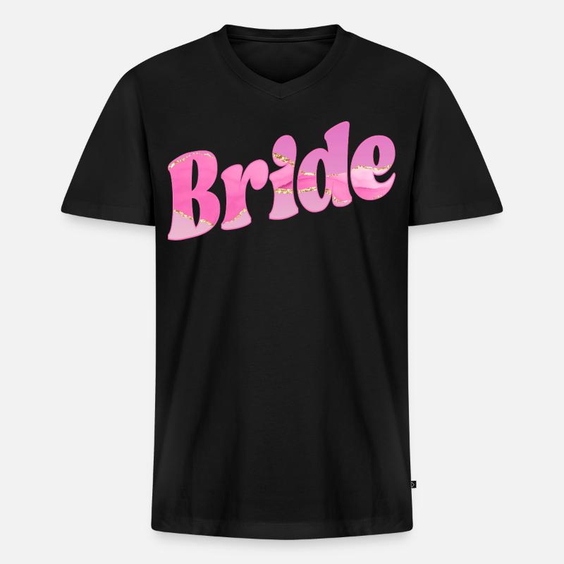 Brauthochzeit - Männer Premium Bio T-Shirt mit V-Ausschnitt - Schwarz