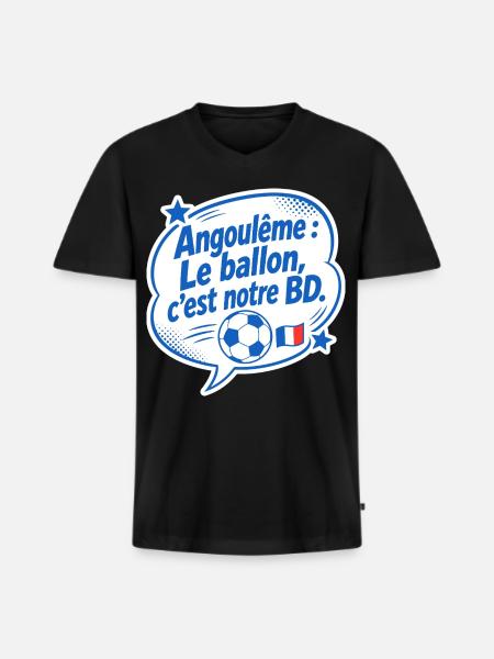 Angoulême BD Foot - Männer Premium Bio T-Shirt mit V-Ausschnitt - Schwarz