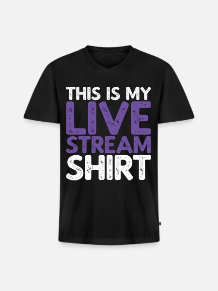 This Is My Livestream Shirt - Männer Premium Bio T-Shirt mit V-Ausschnitt - Schwarz