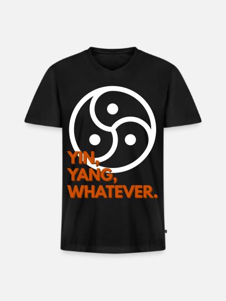 Yin, Yang, Whatever. - Männer Premium Bio T-Shirt mit V-Ausschnitt - Schwarz