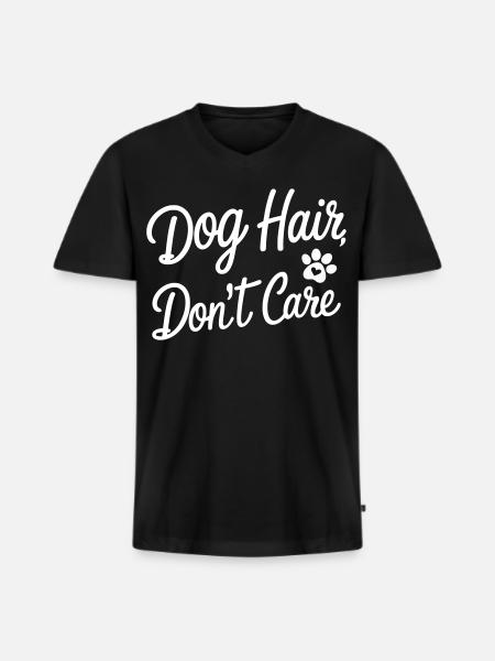Je me fiche des poils de chien - T-shirt encolure en V Premium bio Homme - noir
