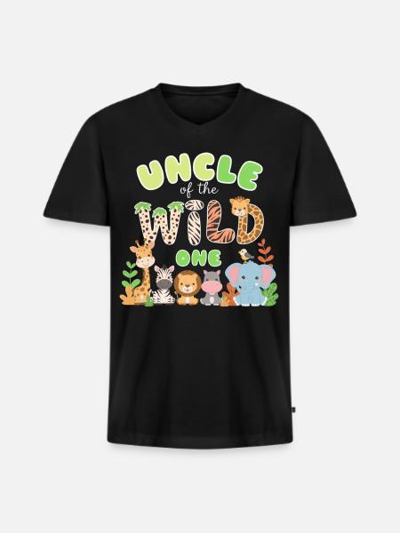 Onkel des Wilden - Männer Premium Bio T-Shirt mit V-Ausschnitt - Schwarz