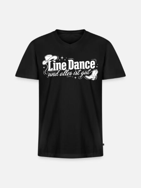 Line Dance: Alles ist gut - Männer Premium Bio T-Shirt mit V-Ausschnitt - Schwarz