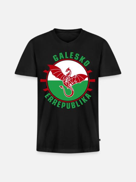 Galesko Errepublika - République galloise - T-shirt encolure en V Premium bio Homme - noir