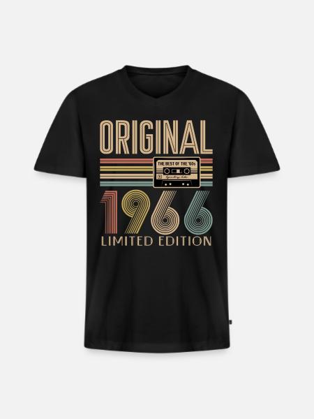 60-års fødselsdag, 60 år - Premium økologisk T-shirt med V-hals til mænd - sort