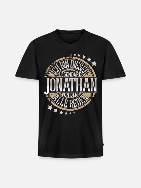 Jonathan - Männer Premium Bio T-Shirt mit V-Ausschnitt - Schwarz