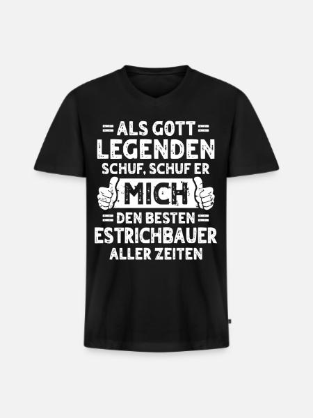 Estrichbauer - Männer Premium Bio T-Shirt mit V-Ausschnitt - Schwarz
