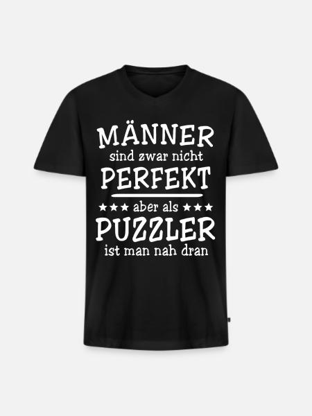 Puzzler Männer - Männer Premium Bio T-Shirt mit V-Ausschnitt - Schwarz