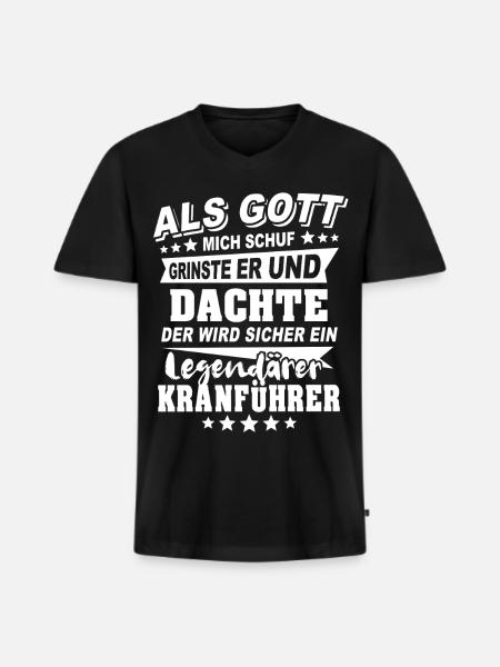 Kranführer - Männer Premium Bio T-Shirt mit V-Ausschnitt - Schwarz