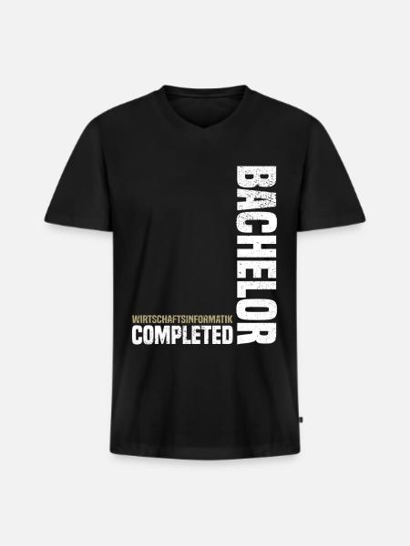 Bachelor Wirtschaftsinformatik - Männer Premium Bio T-Shirt mit V-Ausschnitt - Schwarz