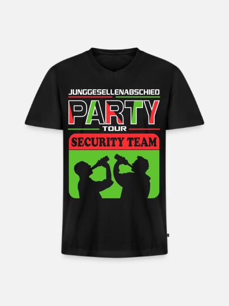 Junggesellenabschied Security Team Saufen Drinking - Männer Premium Bio T-Shirt mit V-Ausschnitt - Schwarz