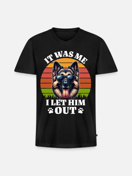 Lustige Deutscher Schäferhund Sprüche - Männer Premium Bio T-Shirt mit V-Ausschnitt - Schwarz